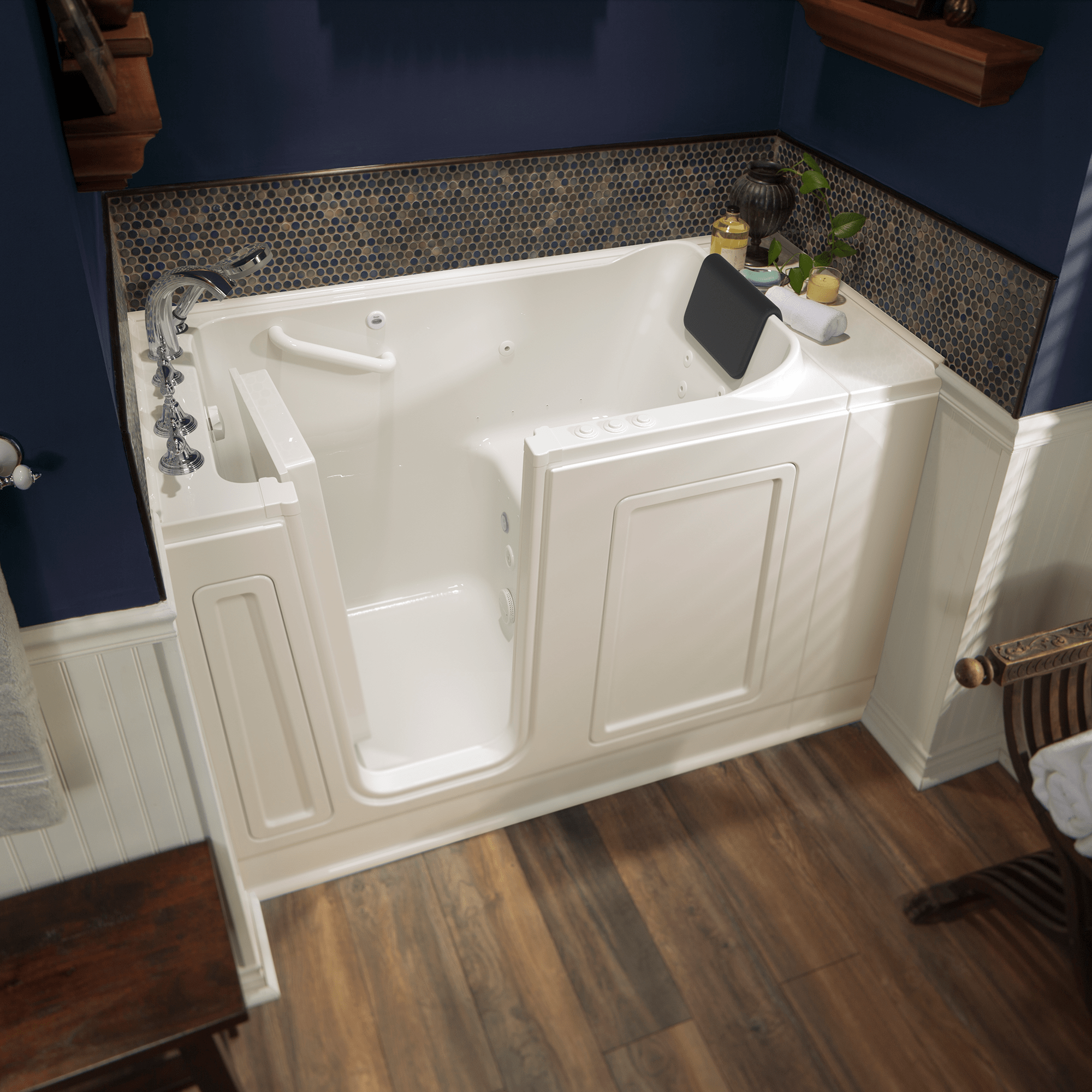 Acrylic Luxury Series 30 x 51 -Inch Walk-in Tub With Combination Air Spa and Whirlpool Systems - Left-Hand Drain With Faucet